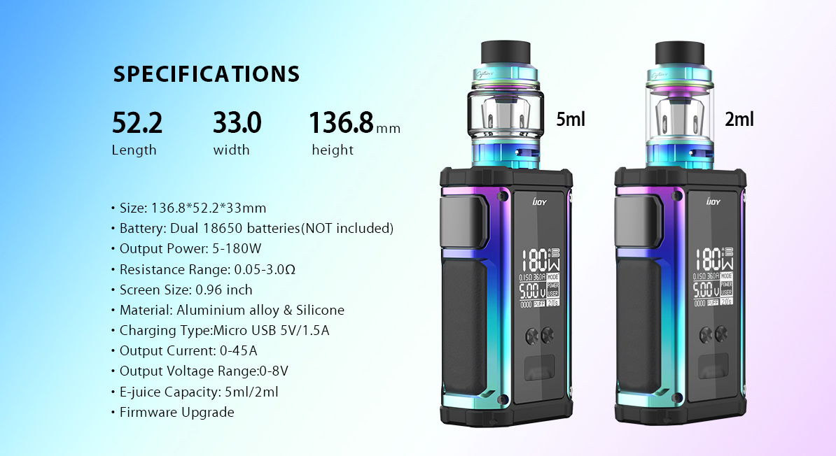 Ijoy Captain 2 Specifications Review