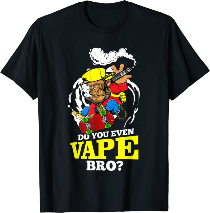 Do You Even Vape Bro Monkey Skateboard T-Shirt