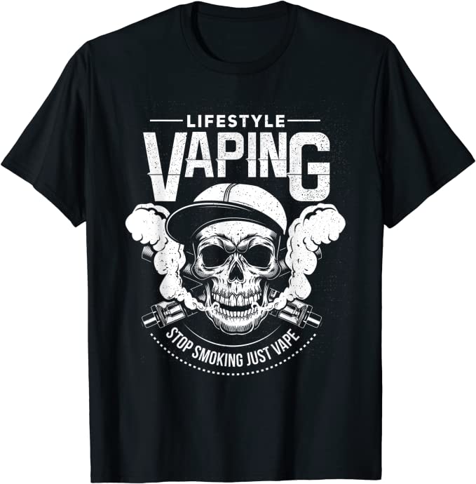 Lifestyle Vaping Stop Smoking Just Vape Skull T-Shirt